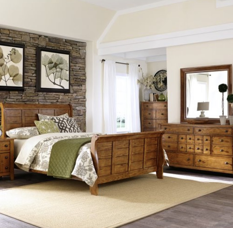 571GC-LFBR Rustic Oak Finish Bedroom